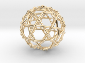 0461 Woven Truncated Icosahedron (U25) in 14k Gold Plated Brass