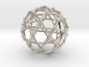 0461 Woven Truncated Icosahedron (U25) in Rhodium Plated Brass