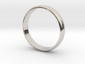 Simple Ring Size 6 in Rhodium Plated Brass