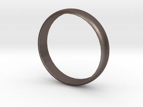 Simple Ring Size 6 in Polished Bronzed Silver Steel