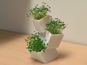 Toppling Boxes container/planter in White Natural Versatile Plastic