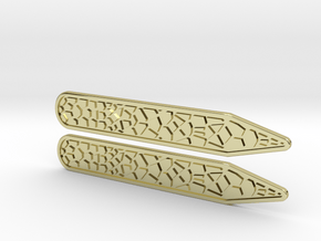 Voronoi Inverse Collar Straighteners X2  in 18k Gold Plated Brass