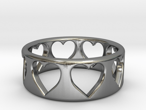 Heart ring (~size 8) in Polished Silver