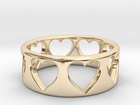 Heart ring (~size 8) in 14k Gold Plated Brass