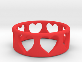 Heart ring (~size 8) in Red Processed Versatile Plastic