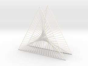 Shape Wired Parabolic Curve Art Triangle Base V1 in White Processed Versatile Plastic