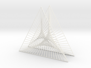 Shape Wired Parabolic Curve Art Triangle Base V2 in White Processed Versatile Plastic