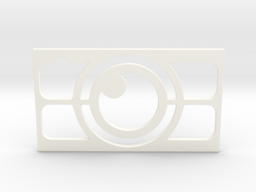 Camera Business Card in White Processed Versatile Plastic
