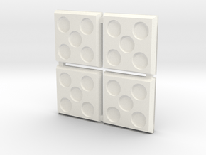 Square Bases in White Processed Versatile Plastic