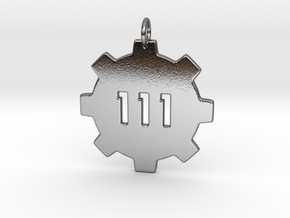 vault 111 pendant  in Polished Silver