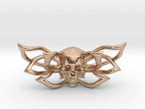 Bow tie The Skull /brooch in 14k Rose Gold Plated Brass