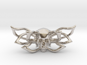 Bow tie The Skull /brooch in Rhodium Plated Brass