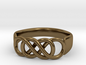 Double Infinity Ring 14.1 mm Size 3 in Polished Bronze