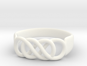 Double Infinity Ring 14.1 mm Size 3 in White Processed Versatile Plastic