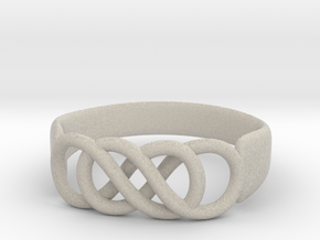Double Infinity Ring 14.1 mm Size 3 in Natural Sandstone