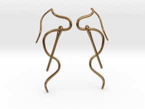 Needle And Thread Earrings in Natural Brass
