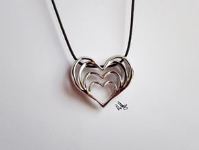 Growing Heart Pendant in Rhodium Plated Brass
