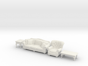 1:35 Living Room Set in White Natural Versatile Plastic
