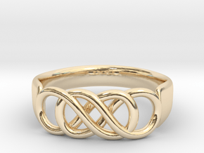 Double Infinity Ring 14.1 mm Size 3 in 14K Yellow Gold