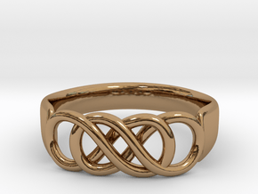 Double Infinity Ring 14.1 mm Size 3 in Polished Brass