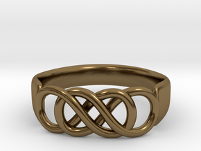 Double Infinity Ring 14.1 mm Size 3 in Polished Bronze