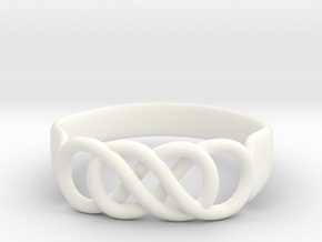 Double Infinity Ring 14.1 mm Size 3 in White Processed Versatile Plastic