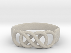 Double Infinity Ring 14.1 mm Size 3 in Natural Sandstone