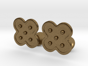 Flower Cufflinks in Natural Bronze