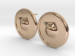 Plain Round Shield Earring Set in 14k Rose Gold