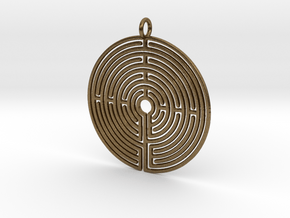 Labyrinth Pendant in Natural Bronze