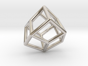  0463 Trapezohedron E (01) #001 in Rhodium Plated Brass