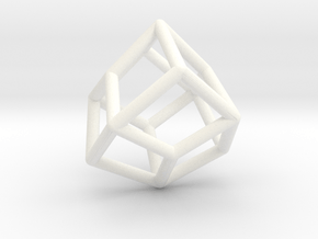  0463 Trapezohedron E (01) #001 in White Processed Versatile Plastic