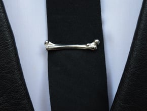 Bone Tie Clip in Polished Silver