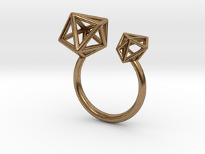 Double Tangle Ring in Natural Brass: Extra Small