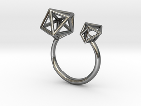 Double Tangle Ring in Polished Silver: Extra Small