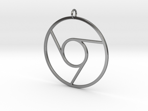 Google Chrome Pendant in Fine Detail Polished Silver
