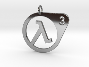 Half Life 3 Confirmed Pendant in Fine Detail Polished Silver
