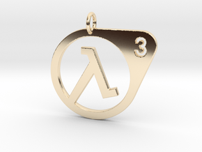 Half Life 3 Confirmed Pendant in 14k Gold Plated Brass