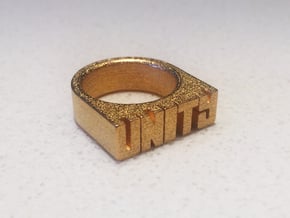 21.8mm Replica Rick James 'Unity' Ring in Polished Gold Steel