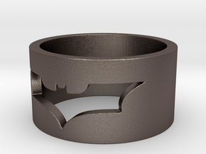 Batman Ring Size 10 in Polished Bronzed Silver Steel