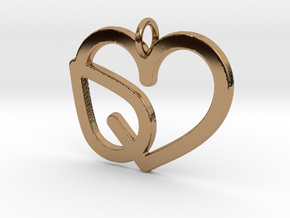Heart Leaf Pendant - Amour Collection in Polished Brass