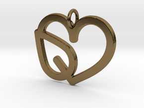 Heart Leaf Pendant - Amour Collection in Polished Bronze