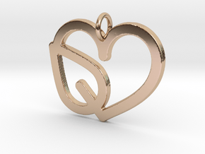 Heart Leaf Pendant - Amour Collection in 14k Rose Gold Plated Brass