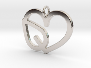 Heart Leaf Pendant - Amour Collection in Rhodium Plated Brass
