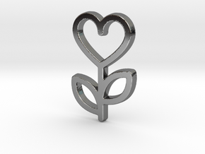Love Rose Pendant - Amour Collection in Fine Detail Polished Silver