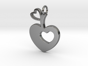 Apple of my Heart Pendant - Amour Collection in Fine Detail Polished Silver