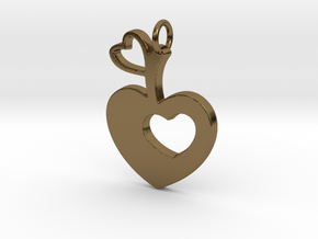 Apple of my Heart Pendant - Amour Collection in Polished Bronze