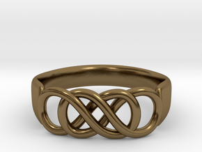 Double Infinity Ring 14.5mm Size3-0.5 in Polished Bronze