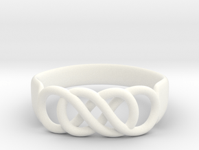 Double Infinity Ring 14.5mm Size3-0.5 in White Processed Versatile Plastic