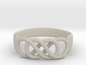 Double Infinity Ring 14.5mm Size3-0.5 in Natural Sandstone